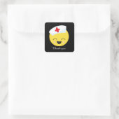 niedlich Nurse vielen Dank Quadratischer Aufkleber (Tasche)