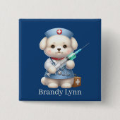 Niedlich Nurse Welpenname Button (Vorderseite)
