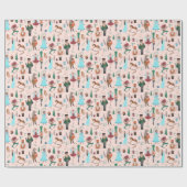 Niedlich Nutcracker Pink Weihnachtsfeiertag Geschenkpapier (Flach)