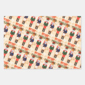 Niedlich Nutcracker Trio Peach Orange Geschenkpapier Set (Vorderseite 3)