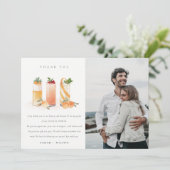 Niedlich Obstcocktail Orange Foto Paare Dusche Dankeskarte (Stehend Vorderseite)