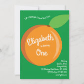 Niedlich Obstorangen Kinder 1. Geburtstag Party Einladung (Vorderseite)