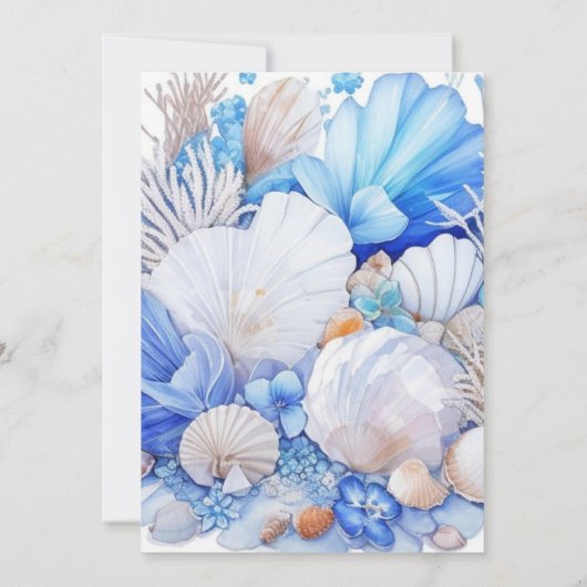 Niedlich Ocean Blissful Seashell Boho Boy Babydusc Einladung (Rückseite)