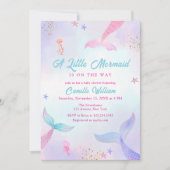 Niedlich Ocean Summer Meerjungfrau Schwanz Babydus Einladung (Vorderseite)