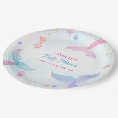 Niedlich Ocean Summer Meerjungfrau Schwanz Babydus Pappteller (Schrägansicht)