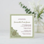 Niedlich Ocean Theme Babydusche - Grün Einladung (Stehend Vorderseite)