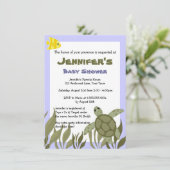 Niedlich Ocean Turtle Baby Dusche Invite 4.5 x 6.5 Einladung (Stehend Vorderseite)