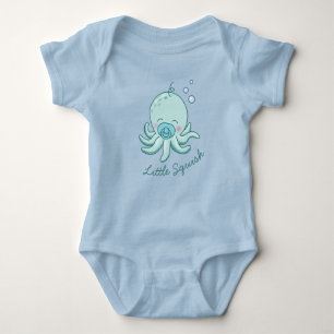 Niedlich Octopus Baby Shower Kawaii Blue Boy Baby Strampler