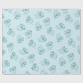 Niedlich Octopus Baby Shower Kawaii Blue Boy Geschenkpapier (Flach)