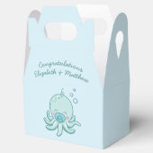 Niedlich Octopus Baby Shower Kawaii Blue Boy Geschenkschachtel (Geöffnet)