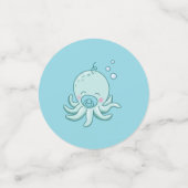 Niedlich Octopus Baby Shower Kawaii Blue Boy Konfetti (Klein Vorderseite)