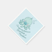 Niedlich Octopus Baby Shower Kawaii Blue Boy Serviette (Ecke)