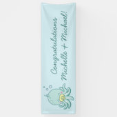 Niedlich Octopus Babydusche Kawaii Banner (Vertikal)