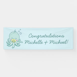 Niedlich Octopus Babydusche Kawaii Banner