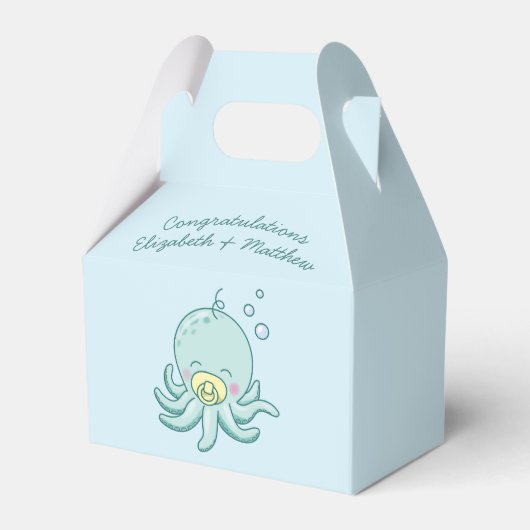 Niedlich Octopus Babydusche Kawaii Geschenkschachtel (Rückseite)
