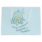 Niedlich Octopus Babydusche Kawaii Große Geschenktüte (Vorderseite)