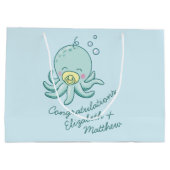 Niedlich Octopus Babydusche Kawaii Große Geschenktüte (Rückseite)