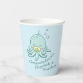 Niedlich Octopus Babydusche Kawaii Pappbecher (Rückseite)