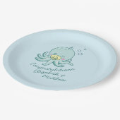 Niedlich Octopus Babydusche Kawaii Pappteller (Schrägansicht)