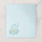 Niedlich Octopus Babydusche Kawaii Platzkarte (Außenseite Aufgefaltet)