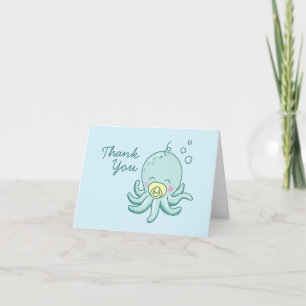 Niedlich Octopus Babydusche Kawaii Vielen Dank Dankeskarte