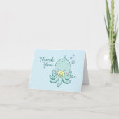 Niedlich Octopus Babydusche Kawaii Vielen Dank Dankeskarte (Vorderseite)