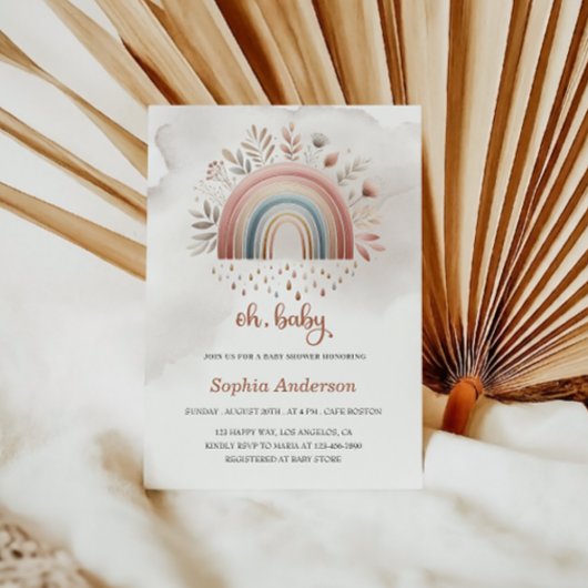 Niedlich Oh Baby Boho Rainbow Baby Dusche Einladung