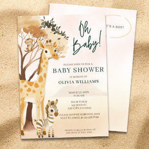Niedlich Oh Baby Boy Safari Baby Dusche Einladung