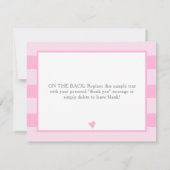 Niedlich Oh Baby Heart Girl Babydusche Danke (Rückseite)