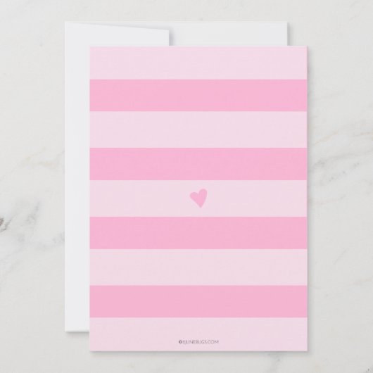 Niedlich Oh Baby Pink Heart Girl Babydusche Einladung (Rückseite)