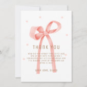 Niedlich Oh Baby Polka Dot Bow Babydusche Dankeskarte (Vorderseite)