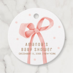 Niedlich Oh Baby Polka Dot Bow Babydusche Geschenkanhänger