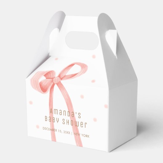 Niedlich Oh Baby Polka Dot Bow Babydusche Geschenkschachtel (Rückseite)