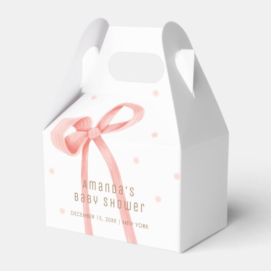 Niedlich Oh Baby Polka Dot Bow Babydusche Geschenkschachtel (Vorderseite)