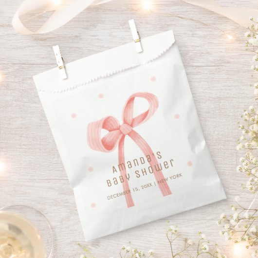 Niedlich Oh Baby Polka Dot Bow Babydusche Geschenktütchen (Ausgeschnitten)