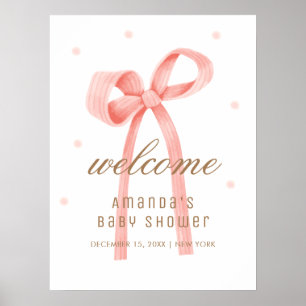 Niedlich Oh Baby Polka Dot Bow Babydusche Willkomm Poster