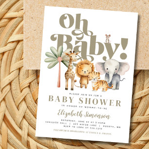 Niedlich Oh Baby Safari Animals Safari Baby Dusche Einladung