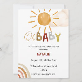 Niedlich OH Baby Watercolor Sonnenschein Babydusch Einladung