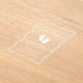 Niedlich Oh Baby Wavy Frame Baby Dusche Acryleinladungen (Ablage )