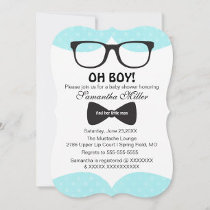 Niedlich Oh Boy Black Glasses Kinderdusche Einladu Einladung
