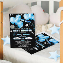 Niedlich Oh Boy Blue Balloons Night Stars Baby Dus