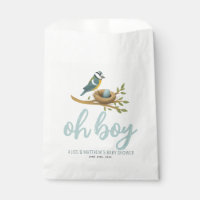 Niedlich Oh Boy Blue Bird Nest Baby Dusche