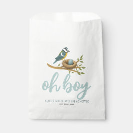 Niedlich Oh Boy Blue Bird Nest Baby Dusche Geschenktütchen