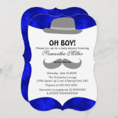 Niedlich Oh Boy Mustache Kinderdusche Einladung (Vorne/Hinten)