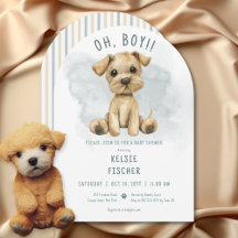 Niedlich Oh Boy Puppy Blue Arch Baby Dusche