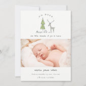 Niedlich Oh Deer Minimal Foto Geburtserklärung Dankeskarte (Vorderseite)