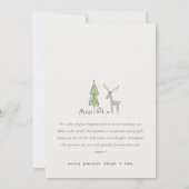 Niedlich Oh Deer Minimal Foto Geburtserklärung Dankeskarte (Rückseite)