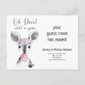 Niedlich Oh Deer Was für ein Jahr bewegende Ankünd Ankündigungspostkarte (Vorderseite)