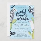 Niedlich Oh Llama Mama Baby Boy Baby Shower Einlad Einladung (Vorderseite)