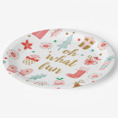 Niedlich Oh, was Spaß Weihnachten Party Pappteller (Schrägansicht)